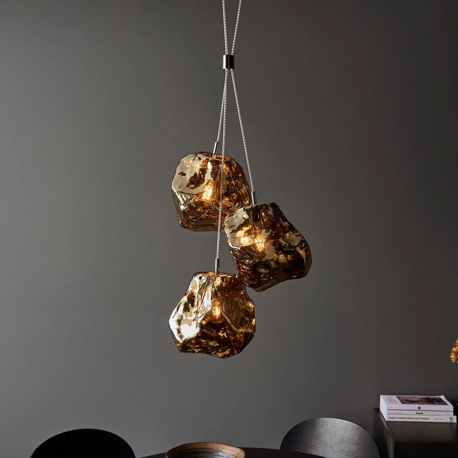 Luxe 3 Bronze ceiling Pendant - Image 2